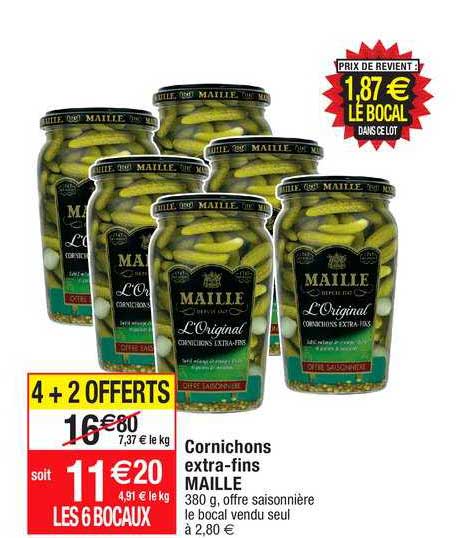 cornichons extra-fins maille