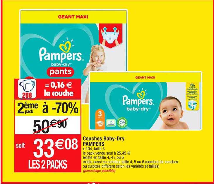 couches baby-dry pampers