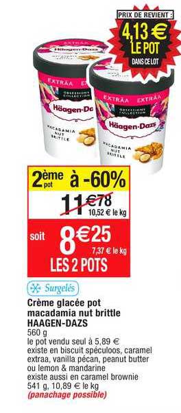 crème glacée pot macadamia nut brittle häagen-dazs