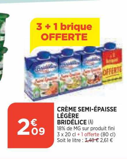 crème semi-épaisse légère bridélice