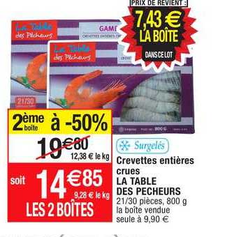 Crevettes Entières Crues La Table Des Pêcheurs