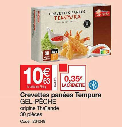 crevettes panées tempura gel-pêche