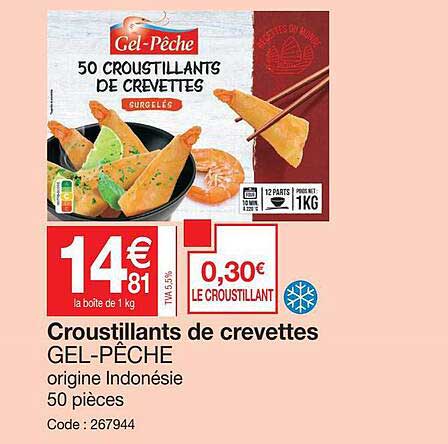 croustillants de crevettes gel-pêche