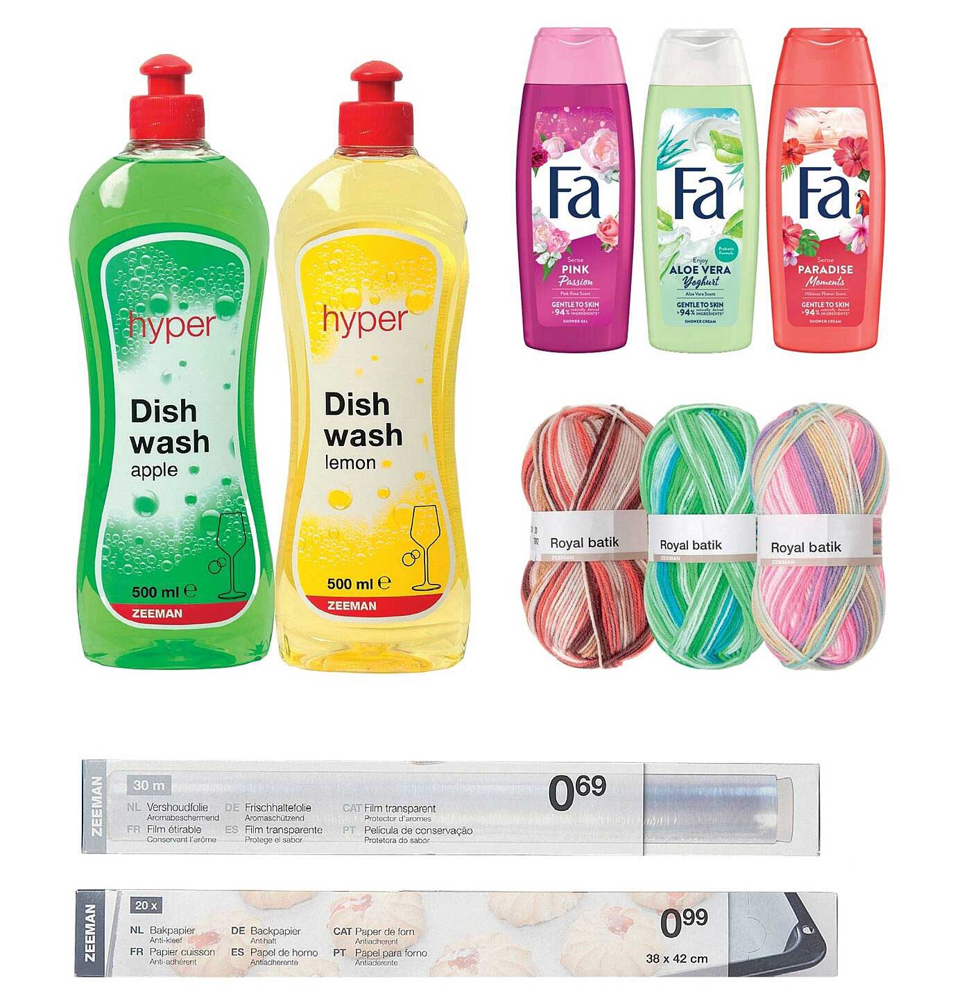 dish wash huper, fa, royal batik