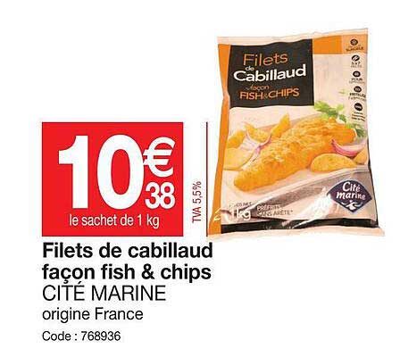 filets de cabillaud filets de cabillaud façon fish & chips cité marine