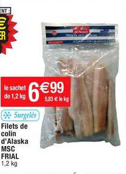 filets de colin d'alaska msc frial
