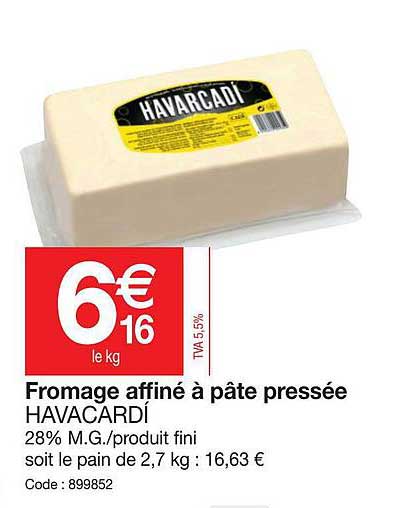 fromage affiné à pâte pressée havacardí