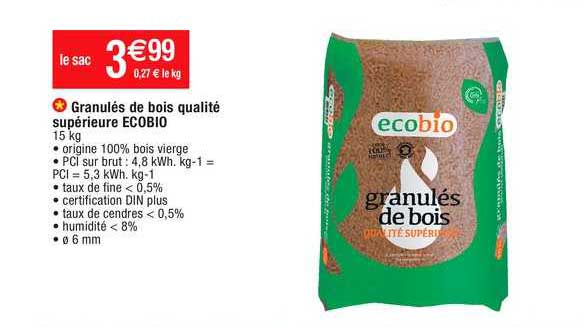 Granulés De Bois Qualité Supérieure Ecobio
