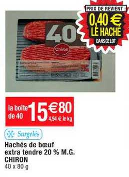 hachés de bœuf extra tendre 20% m.g. chiron