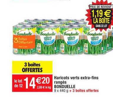 haricots verts extra-fins rangés bonduelle
