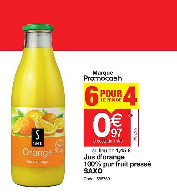 Jus D'orange 100% Pur Fruit Pressé Saxo
