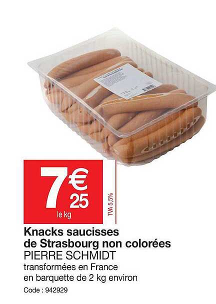 knacks saucisses de strasbourg non colorées pierre schmidt
