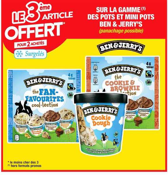 la gamme des pots et mini pots ben & jerry's