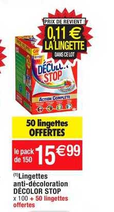 lingettes anti-décoloration décolor stop