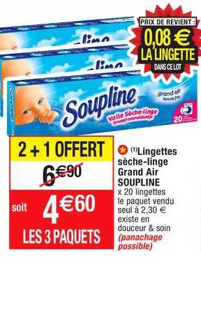 lingettes sèche-linge grand air soupline