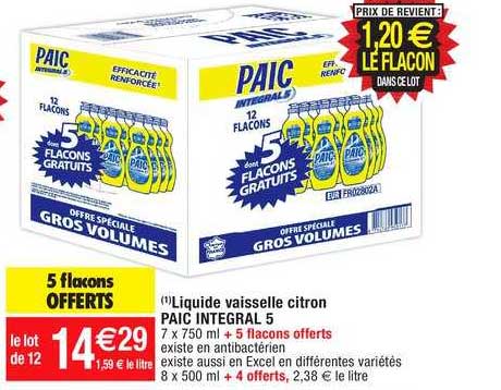 Liquide Vaisselle Citron Paic Intégral 5