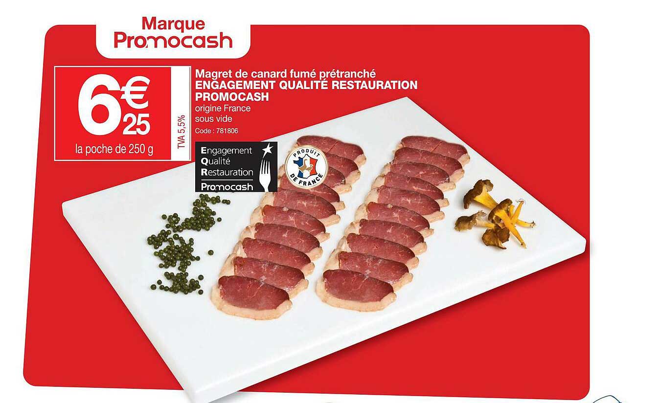 magret de canard fumé prétranché engagement qualité restauration promocash