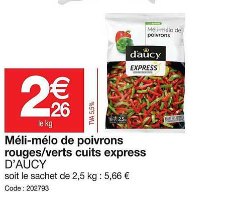 méli-mélo de poivrons rouges-verts cuits express d'aucy