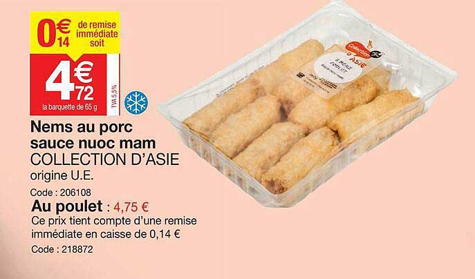 nems au porc sauce nuoc mam collection d'asie