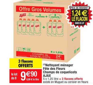 nettoyant ménager fête des fleurs champs de coquelicots ajax