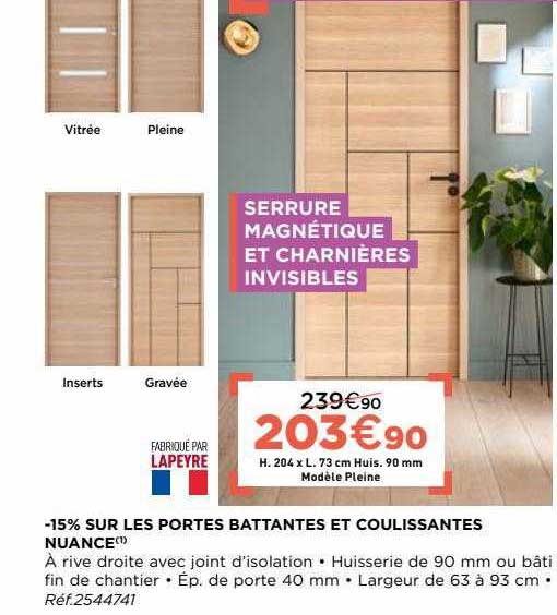 portes battantes et coulissantes nuance