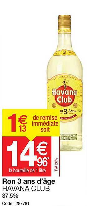 ron 3 ans d'âge havana club