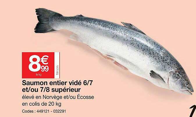 saumon entier vidé 6-7 et-ou 7-8 supérieur