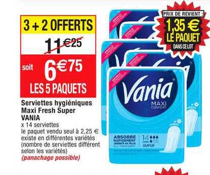serviettes hygiéniques maxi fresh super vania