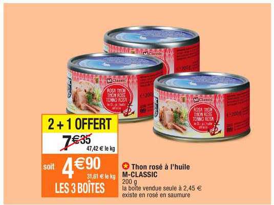 thon rosé à l'huile m-classic