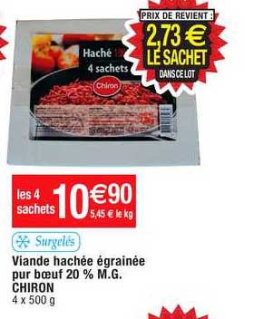 viande hachée égrainée pur bœuf 20% m.g. chiron