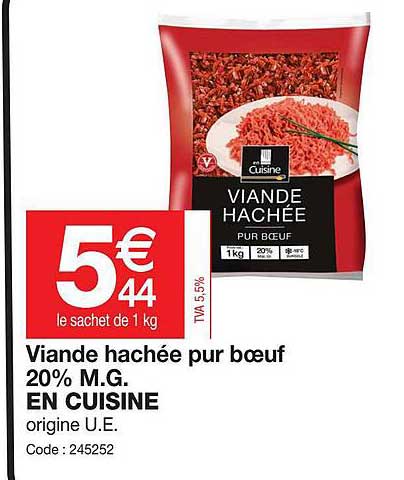 Viande Hachée Pur Bœuf 20% M.g. En Cuisine