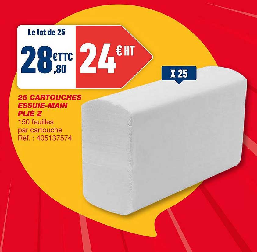 25 cartouches essuie-main plié z