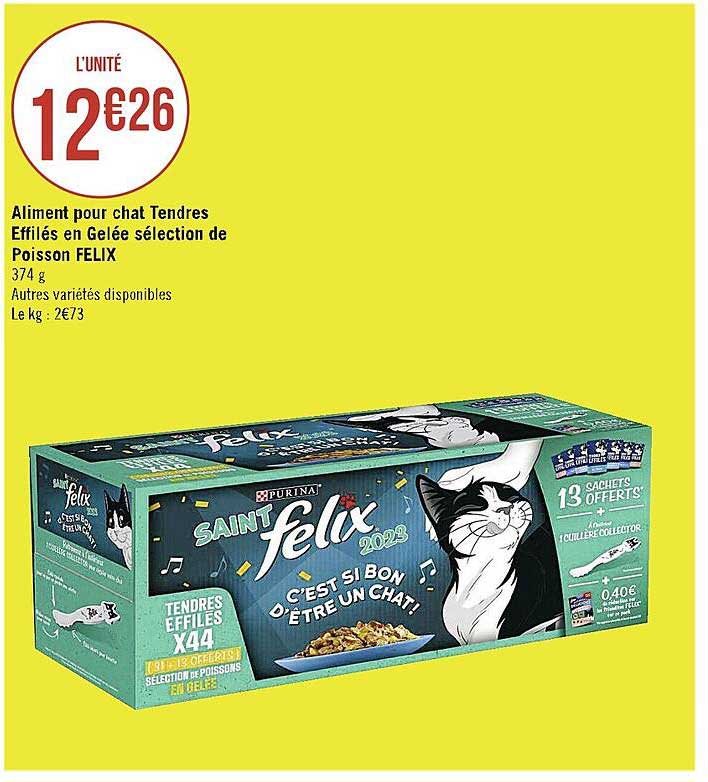Aliment Pour Chat Tendres Effilés En Gelée Sélection De Poisson Felix