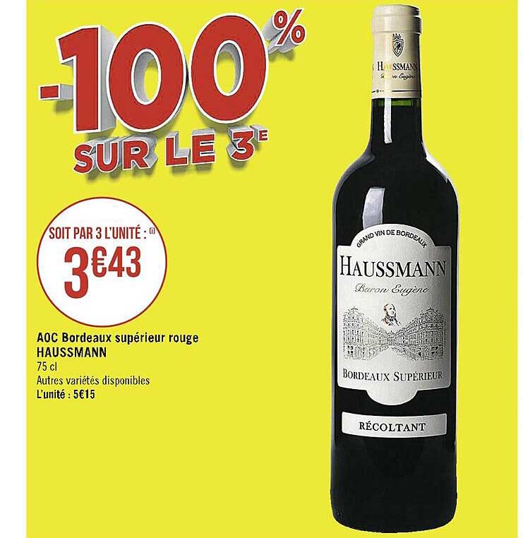 Aoc Bordeaux Supérieur Rouge Haussmann