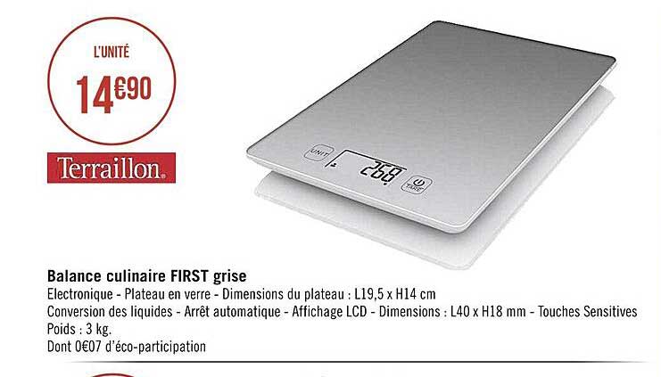balance culinaire first grise terraillon