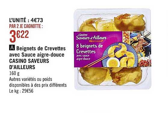 beignets de crevettes avec sauce aigre-douce casino saveurs d'ailleurs