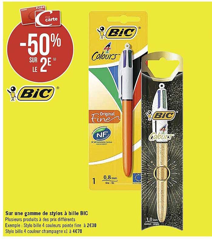 Gamme De Stylos à Bille Bic