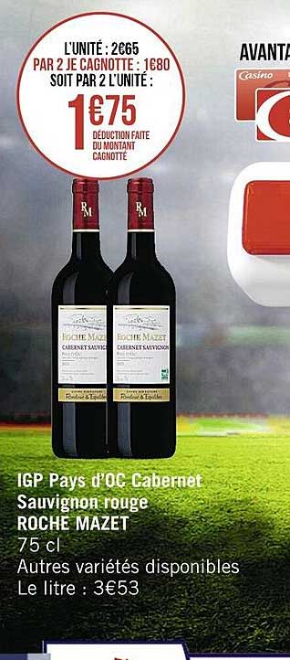 igp pays d'oc cabernet sauvignon rouge roche mazet