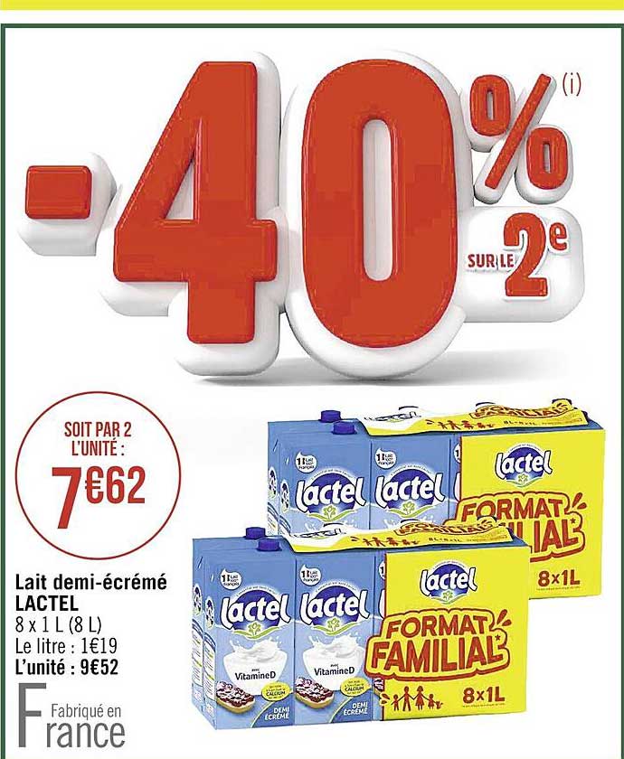 lait demi-écrémé lactel