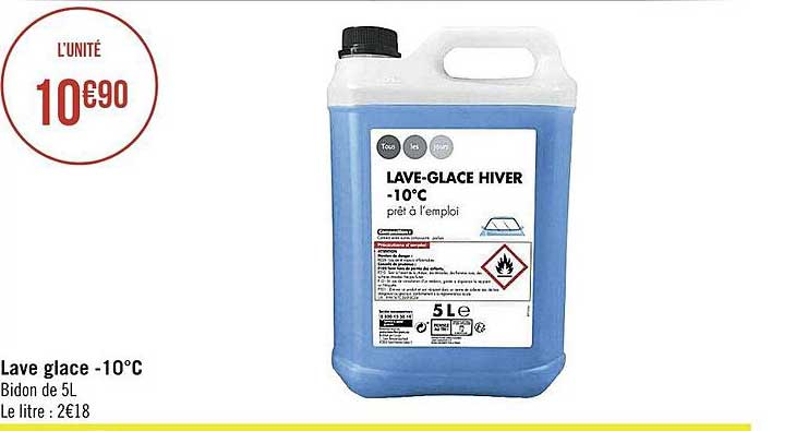 lave glace -10°c