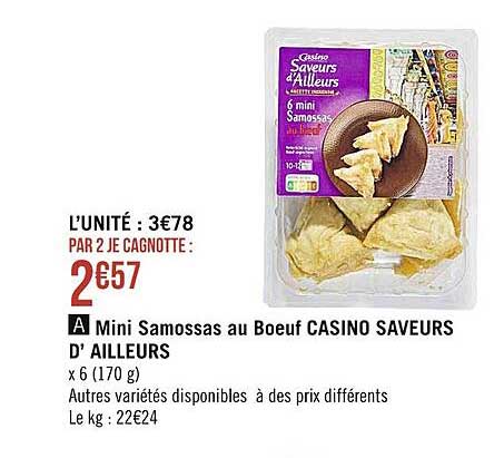mini samossas au bœuf casino saveurs d'ailleurs