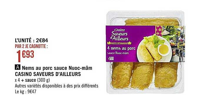 Nems Au Porc Sauce Nuoc-mâm Casino Saveurs D'ailleurs