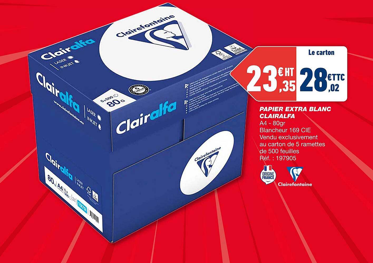 Papier Extra Blanc Clairalfa
