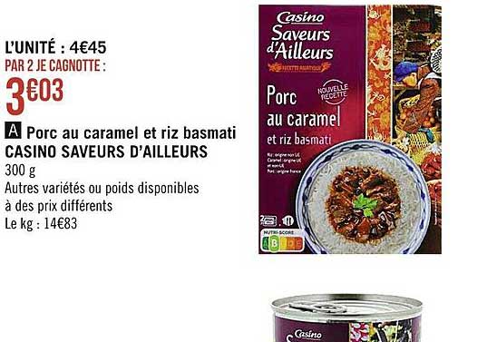porc au caramel et riz basmati casino saveurs d'ailleurs