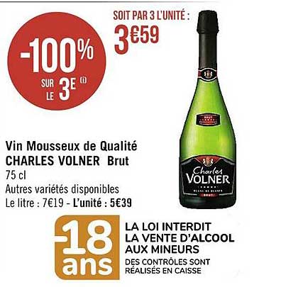 vin mousseux de qualité charles volner brut