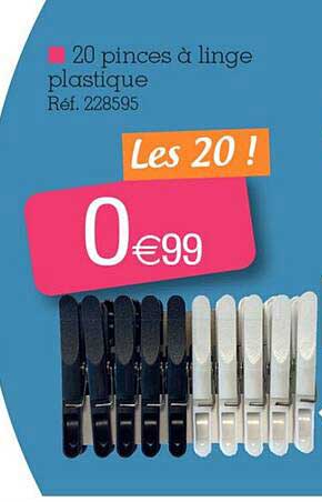 20 Pinces à Linge Plastique