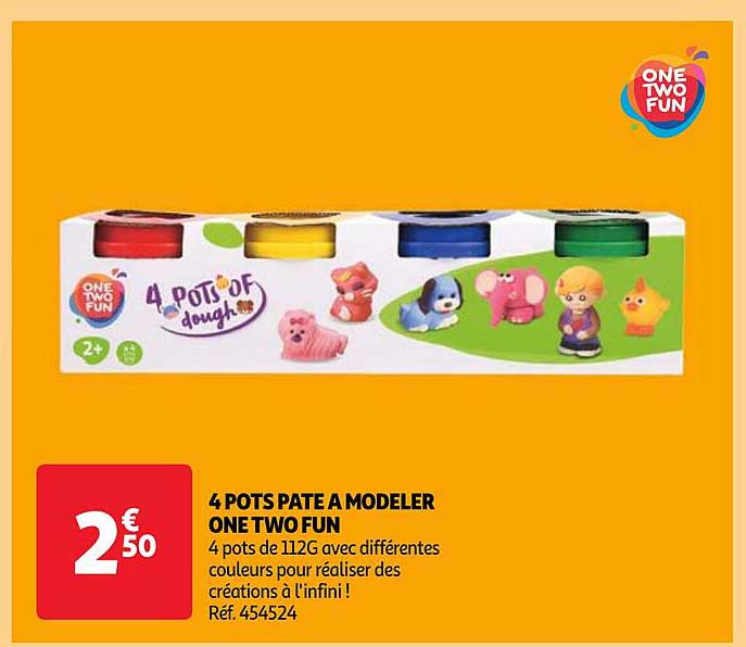 4 pots pâte à modeler one two fun