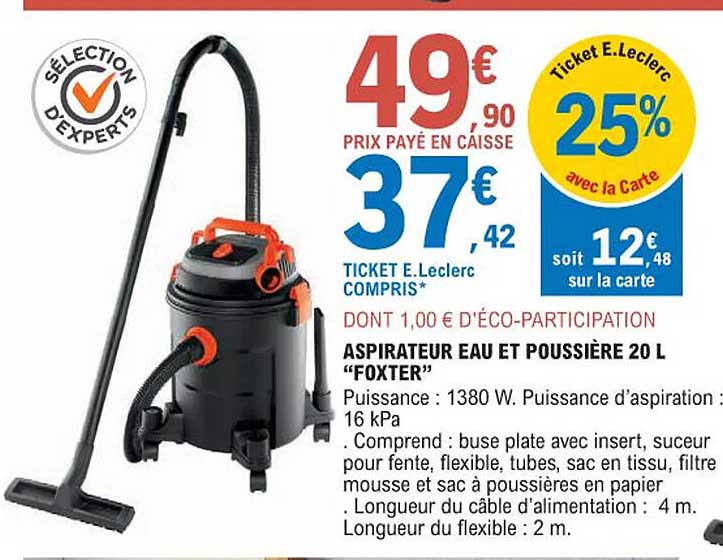 Aspirateur Eau Et Poussière 20 L "foxter"