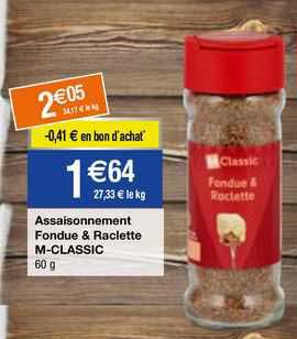 assaisonnement fondue & raclette m-classic
