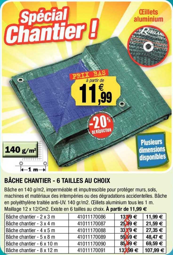 bâche chantier - 6 tailles au choix